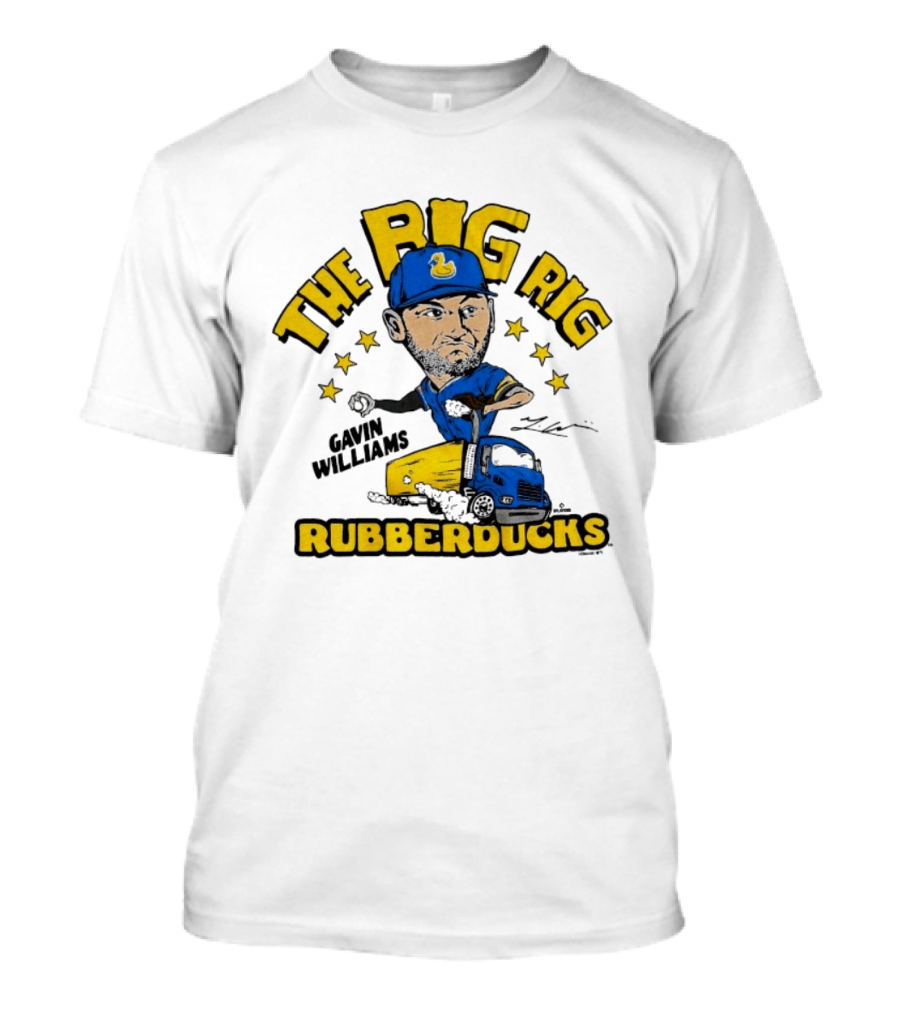 The Big Rig Akron Rubberducks Gavin Williams Baseball Truck T-Shirt