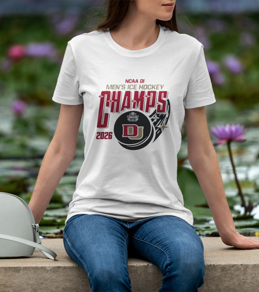 NCAA DI Men's Ice Hockey Champs 2026 DJ Denver Pioneers T-Shirt
