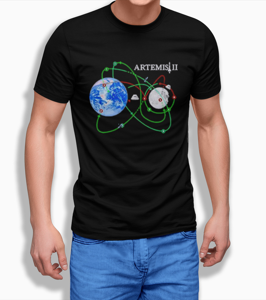 Artemis II NASA Moon Mission Pathways Earth And Moon T-Shirt