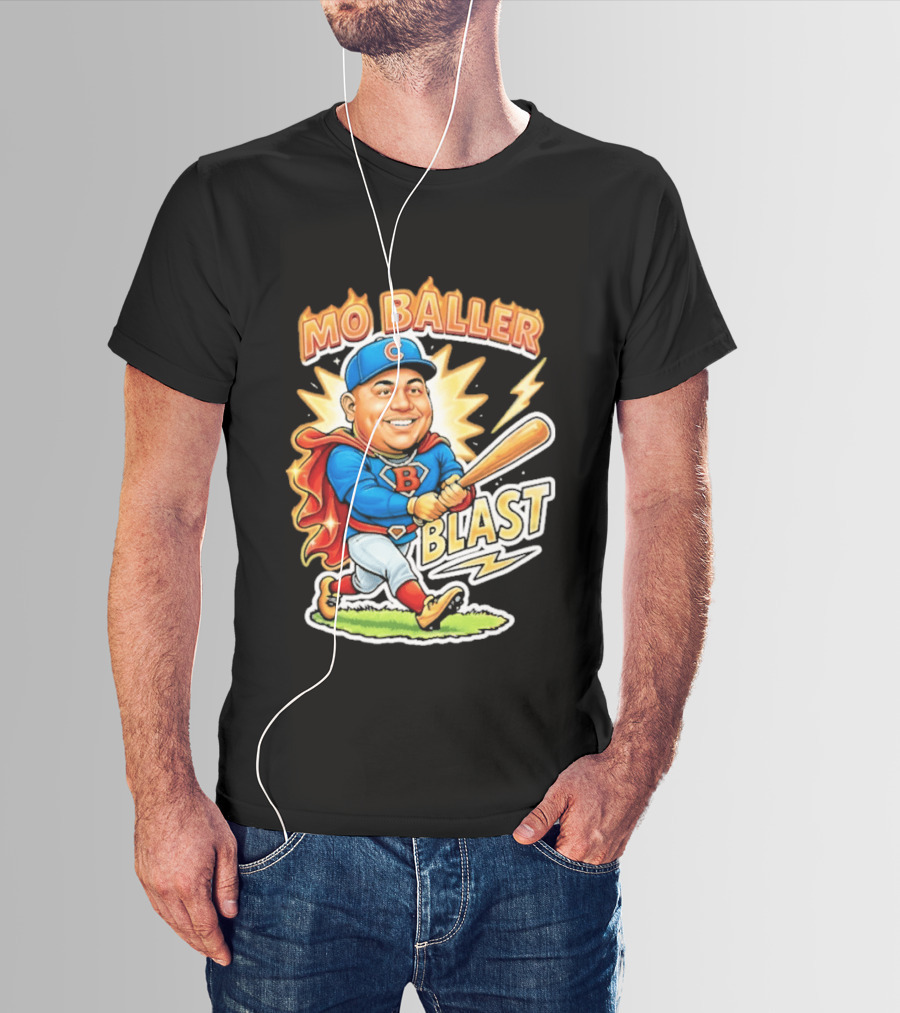 Mo Baller Blast Superhero Baseball Power T-Shirt
