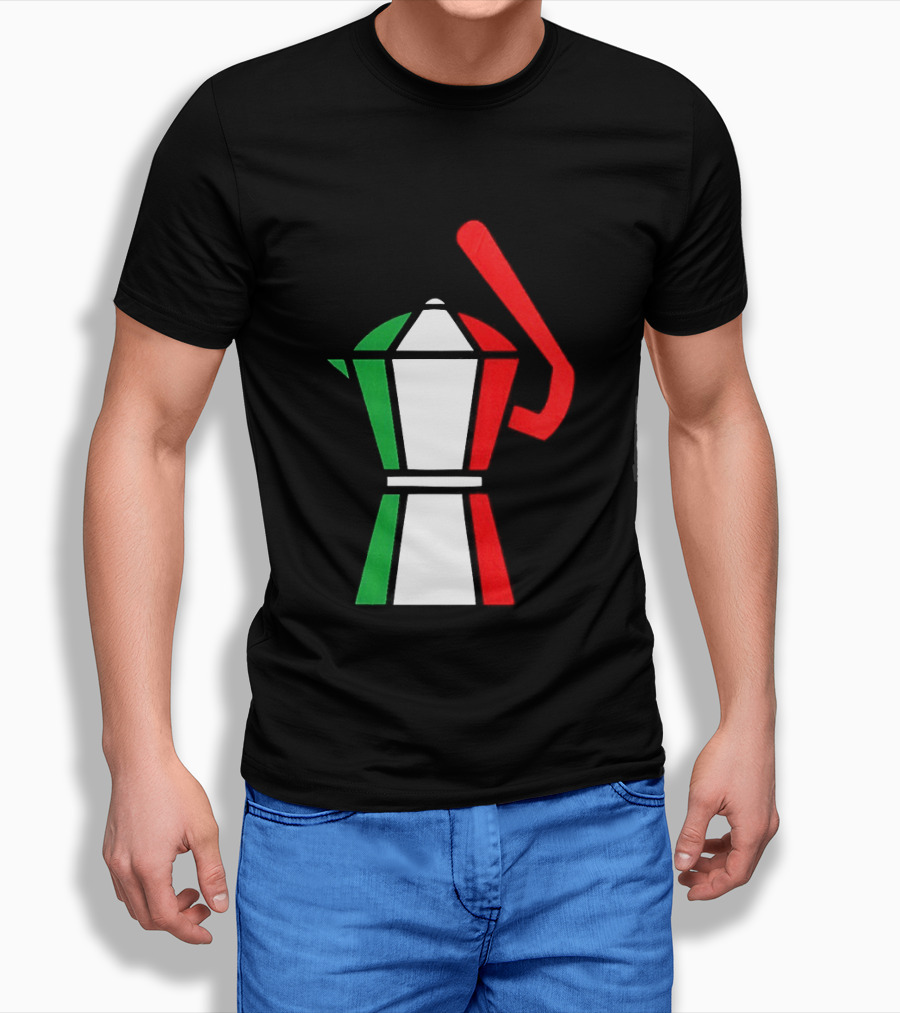 Italy Coffee Pot Italian Flag Colors White T-Shirt