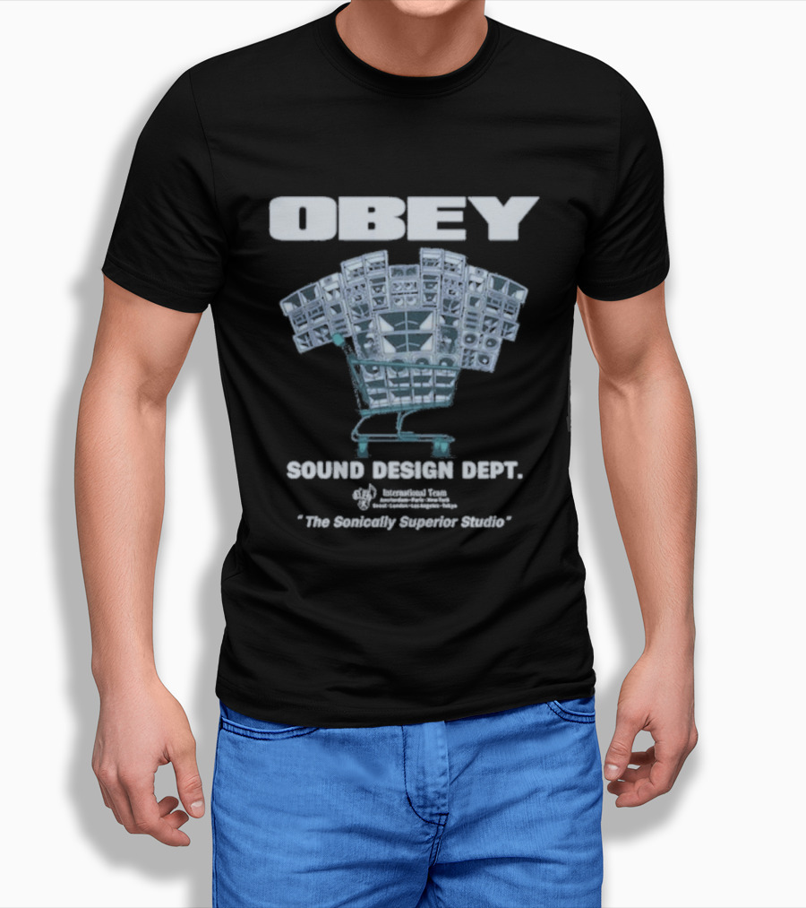 Obey Sound Waves Department Music Shopping Cart Revolution T-Shirt