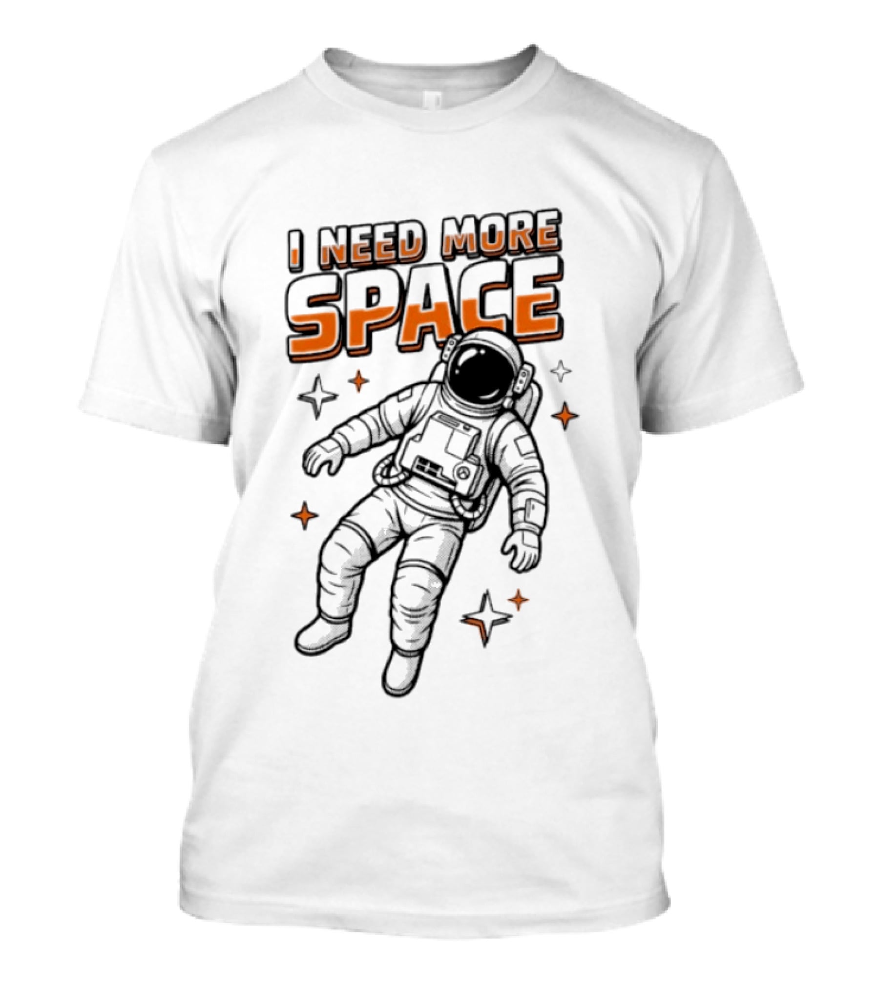 Astronaut I Need More Space Floating Cosmonaut Stars T-Shirt