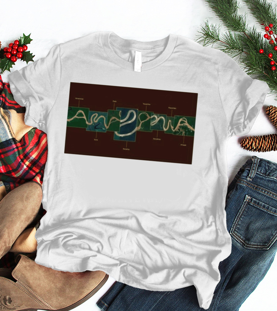Amazonia Amazon River Map 2026 Peru Anavilhanas Mapará Teotônio Rondônia Amupá Açu Amacá T-Shirt