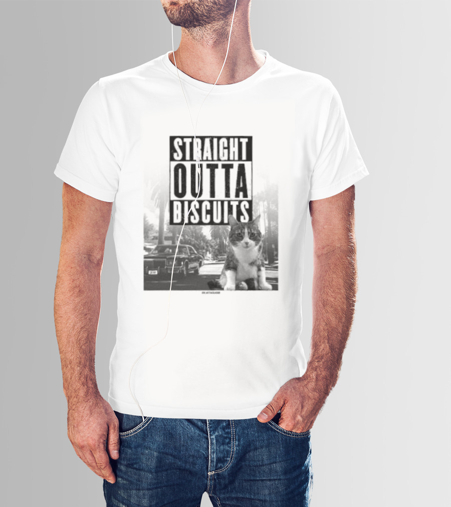 Straight Outta Biscuits Dr. Matt McGlasson Cat Humor T-Shirt