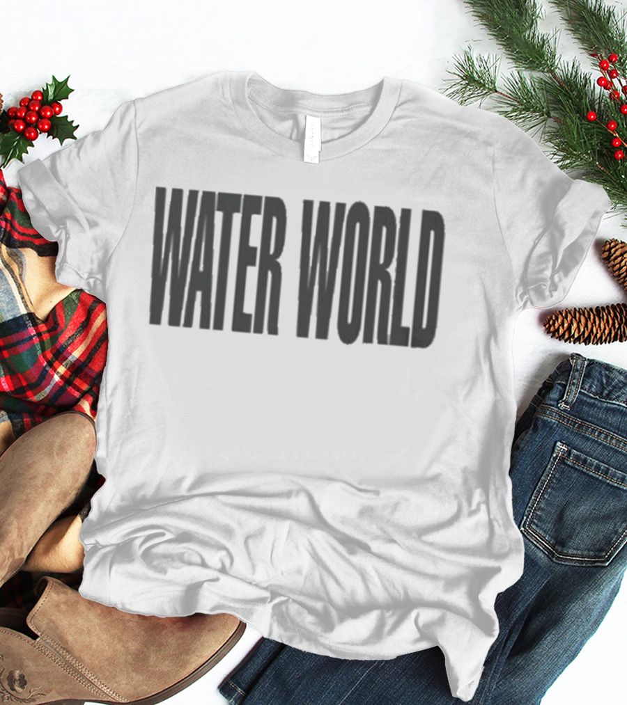 Water World Text Black Font T-Shirt
