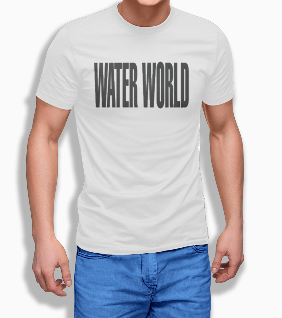 Water World Text Black Font T-Shirt