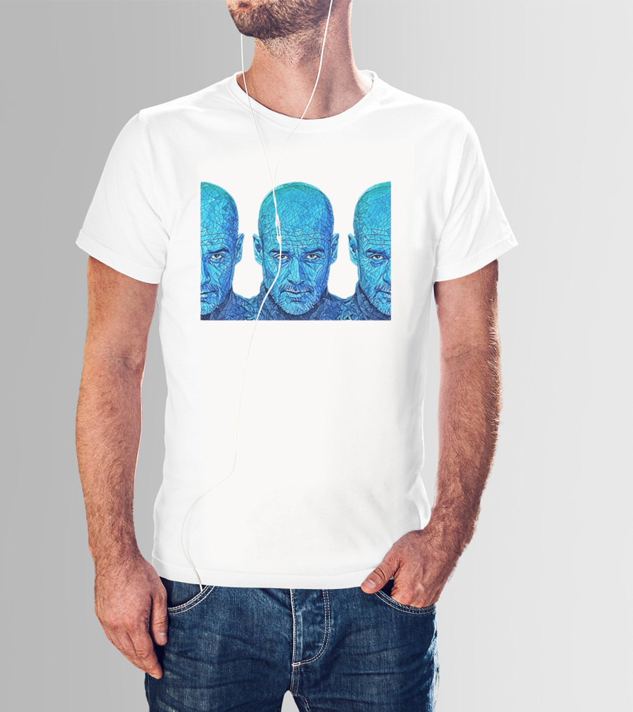 Manchester City FC Pep Guardiola Mosaic Style Blue T-Shirt