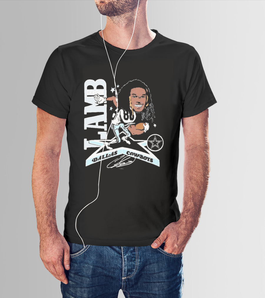CeeDee Lamb Dallas Cowboys Star Caricature T-Shirt