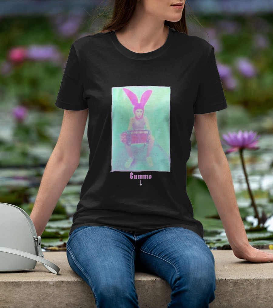 Gummo Bunny With Accordion And Pink Ears T-Shirt