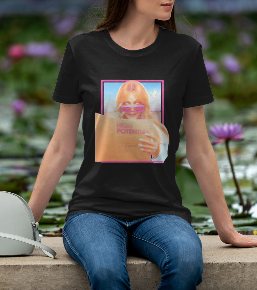 High Potential Confident Woman In Sunglasses Reading Document T-Shirt