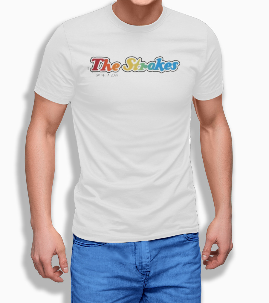 The Strokes Coachella 2026 Rainbow Gradient Indio California T-Shirt