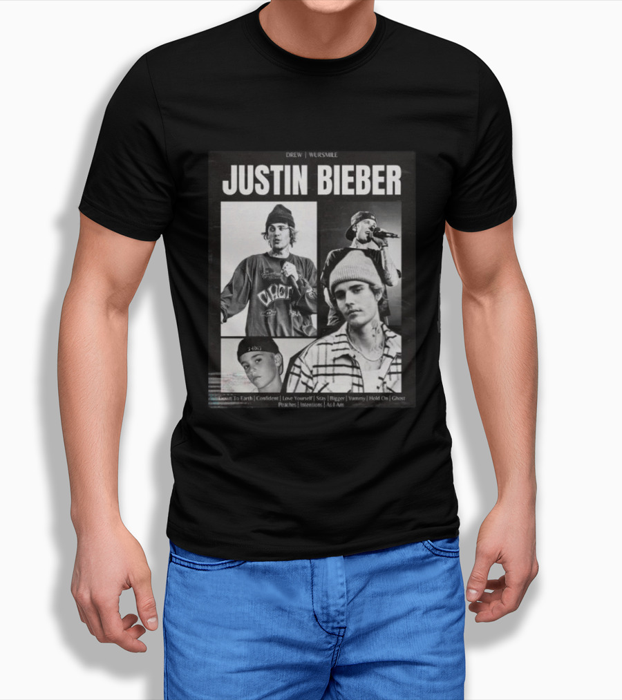 Justin Bieber Drew House Wursweile Greatest Hits Love Yourself Yummy Hold On T-Shirt