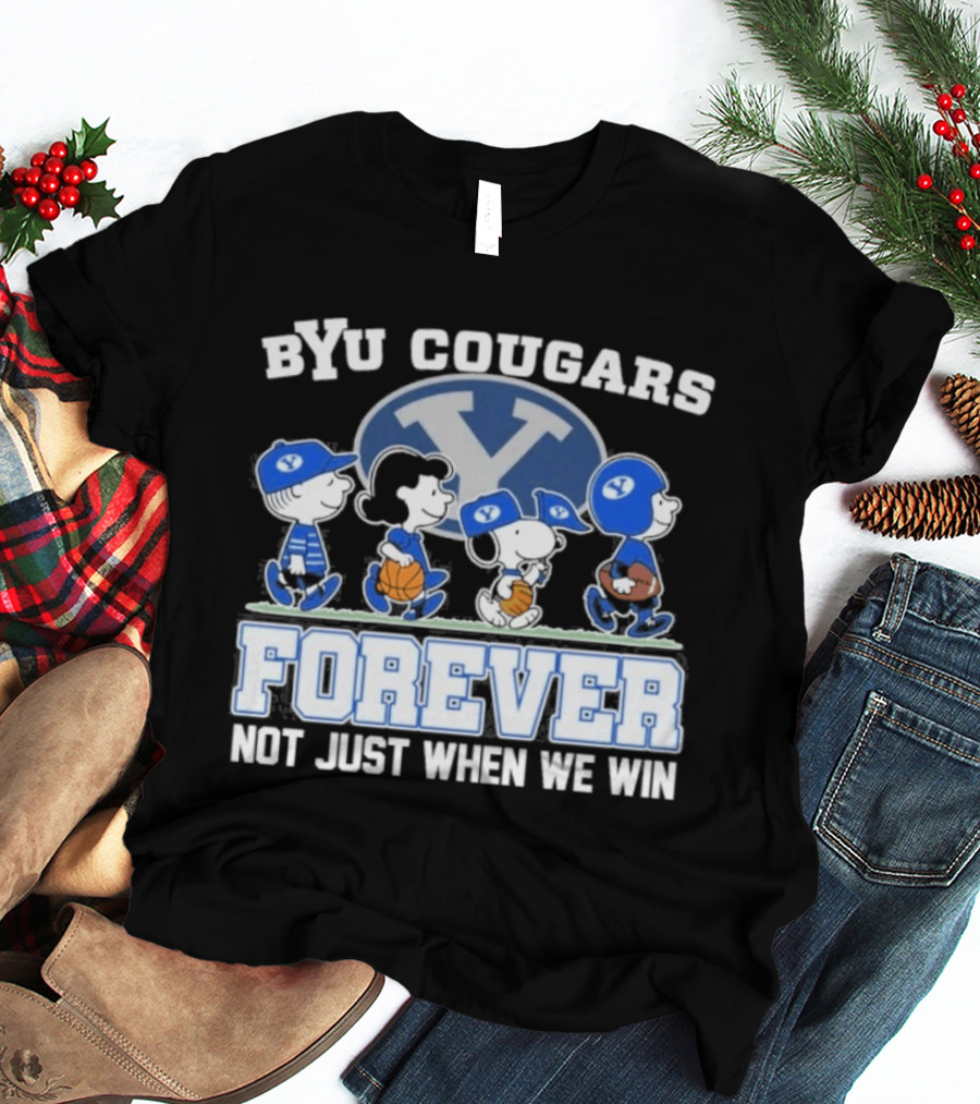 BYU Cougars Peanuts Abbey Road Forever Not Just When We Win T-Shirt