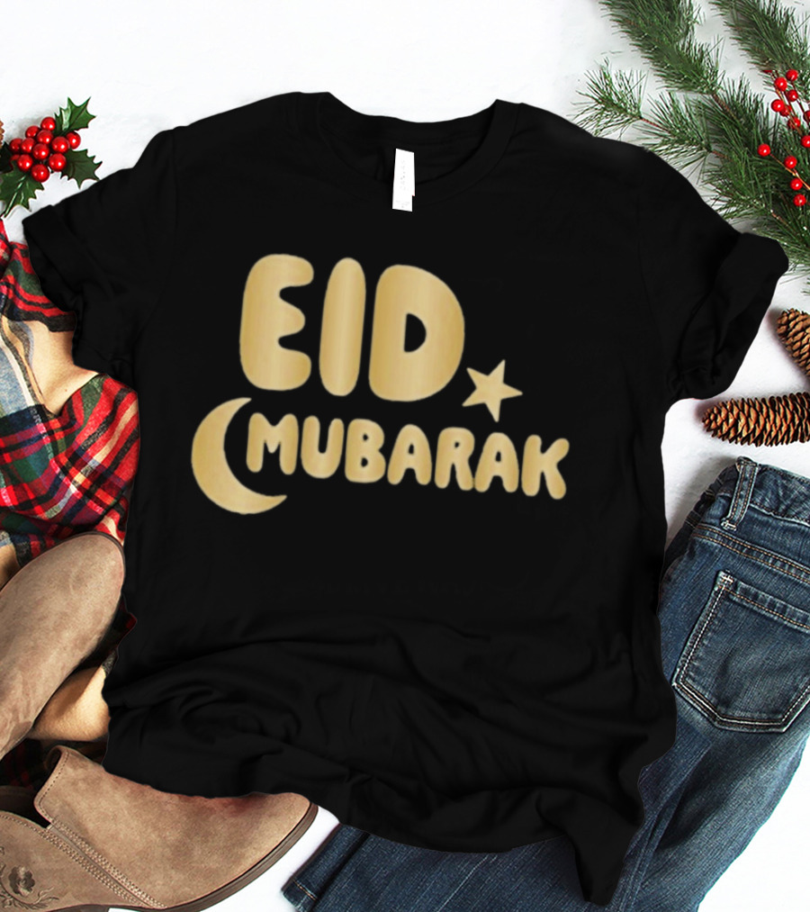 Eid Mubarak Crescent Moon And Star T-Shirt