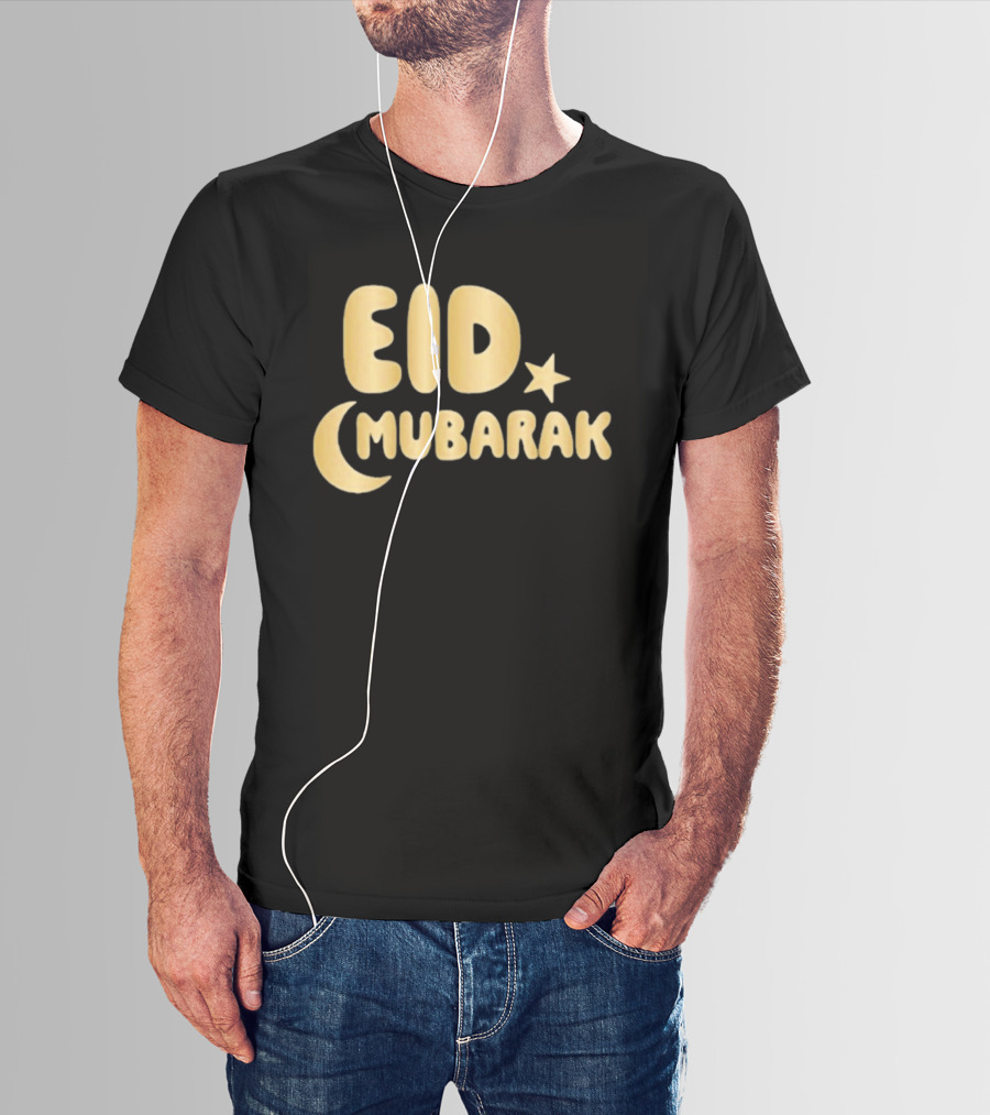 Eid Mubarak Crescent Moon And Star T-Shirt