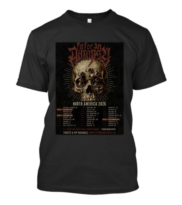 Fit For An Autopsy North America 2026 Tour Dates With Skull T-Shirt
