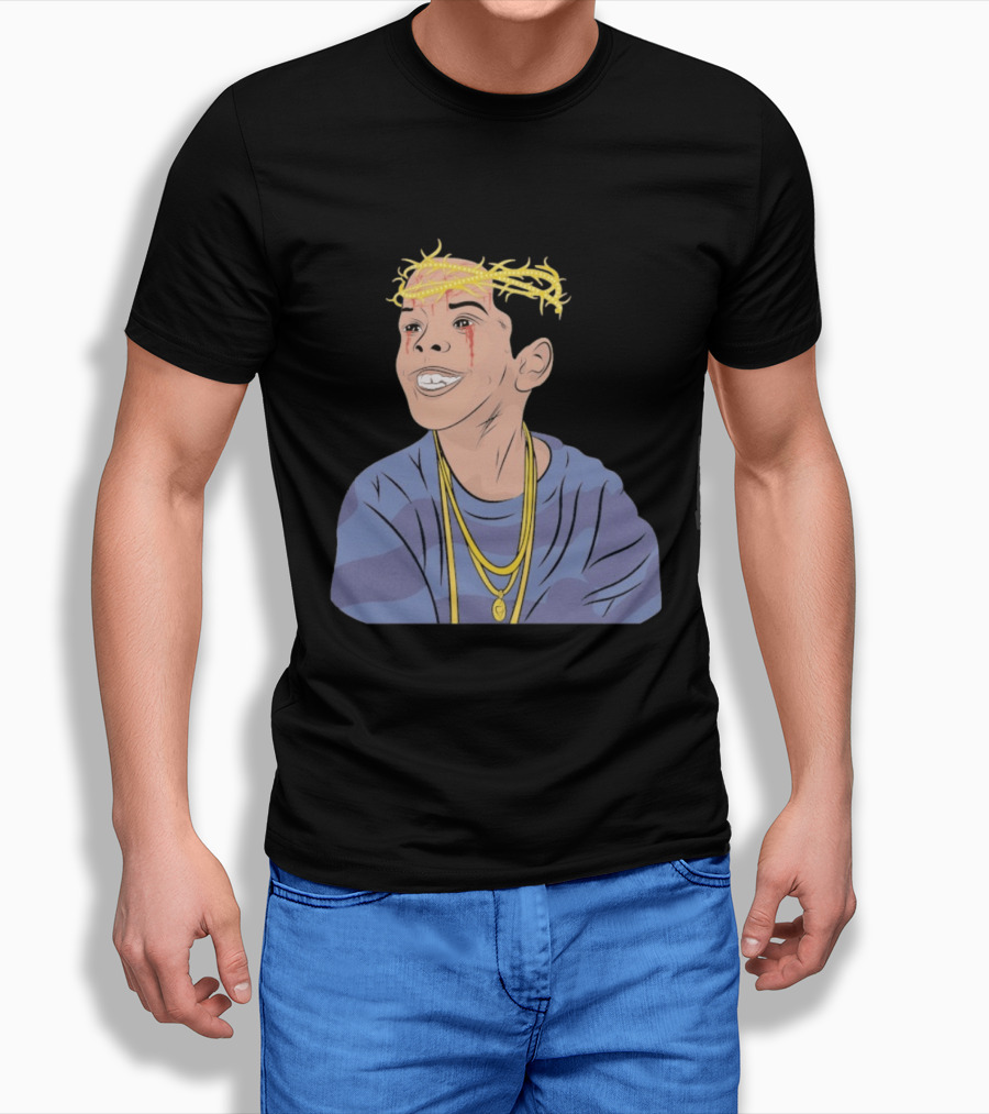 Flygod 10 Year Anniversary Unique Graphic With Golden Crown And Tearful Smile T-Shirt
