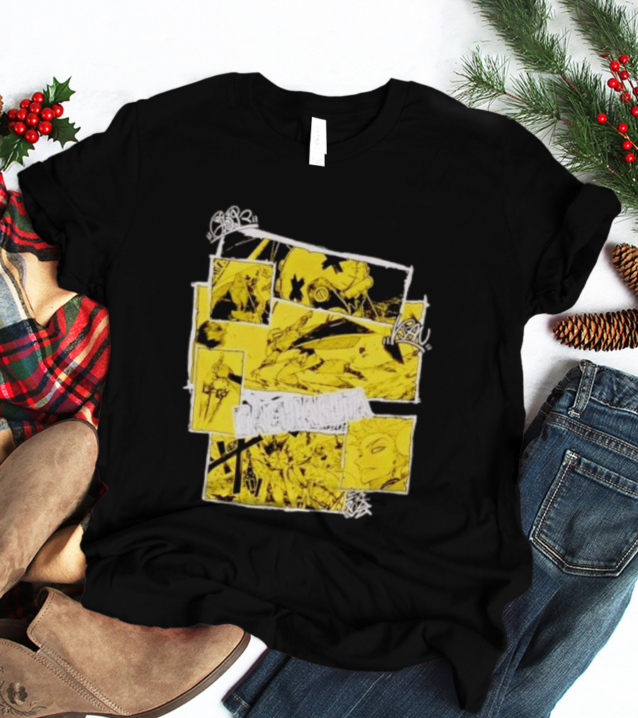 Gachiakuta Enjin Manga Panel Collage Yellow And Black Comic T-Shirt