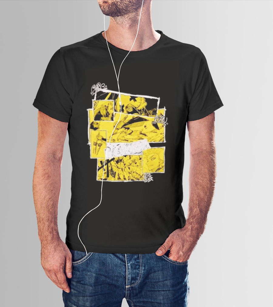 Gachiakuta Enjin Manga Panel Collage Yellow And Black Comic T-Shirt