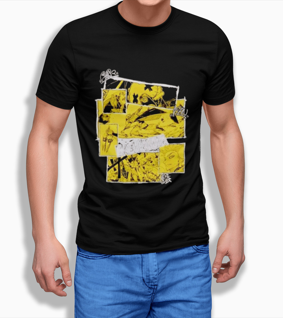 Gachiakuta Enjin Manga Panel Collage Yellow And Black Comic T-Shirt