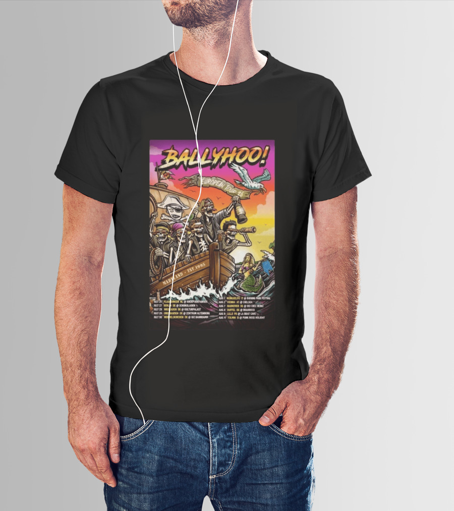 Ballyhoo European Tour 2026 Pirates Maryland Est 1995 T-Shirt