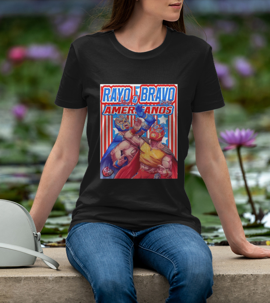 Rayo And Bravo Red Blue Americanos Wrestling Fan Favorite T-Shirt