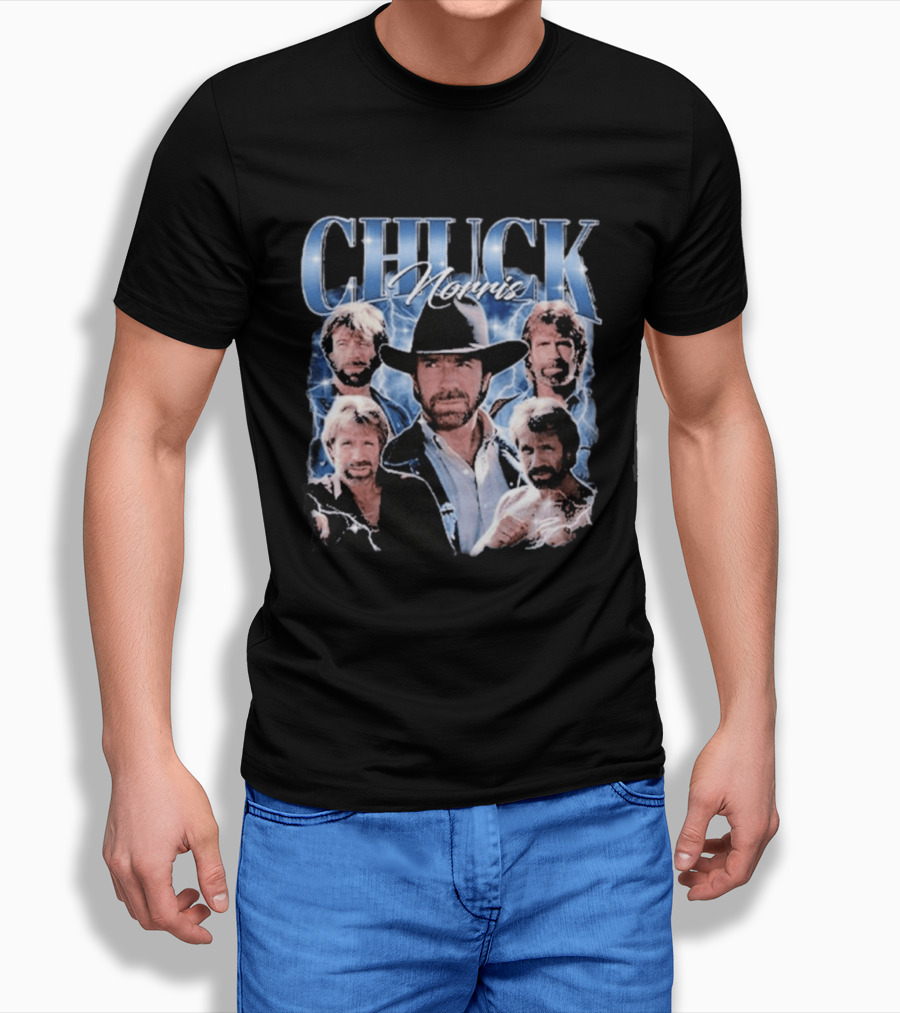 CHUCK NORRIS Iconic Cowboy Multiple Images T-Shirt