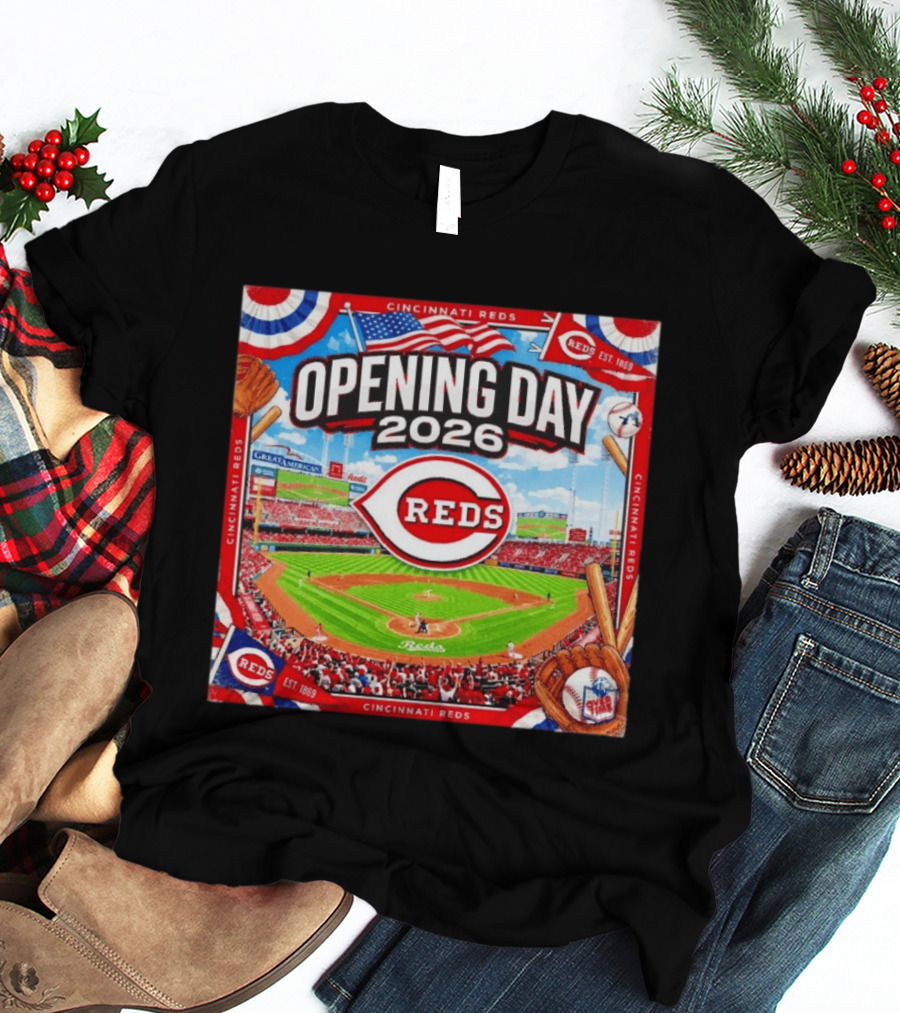 Cincinnati Reds Opening Day 2026 Great American Ball Park Baseball Celebration T-Shirt