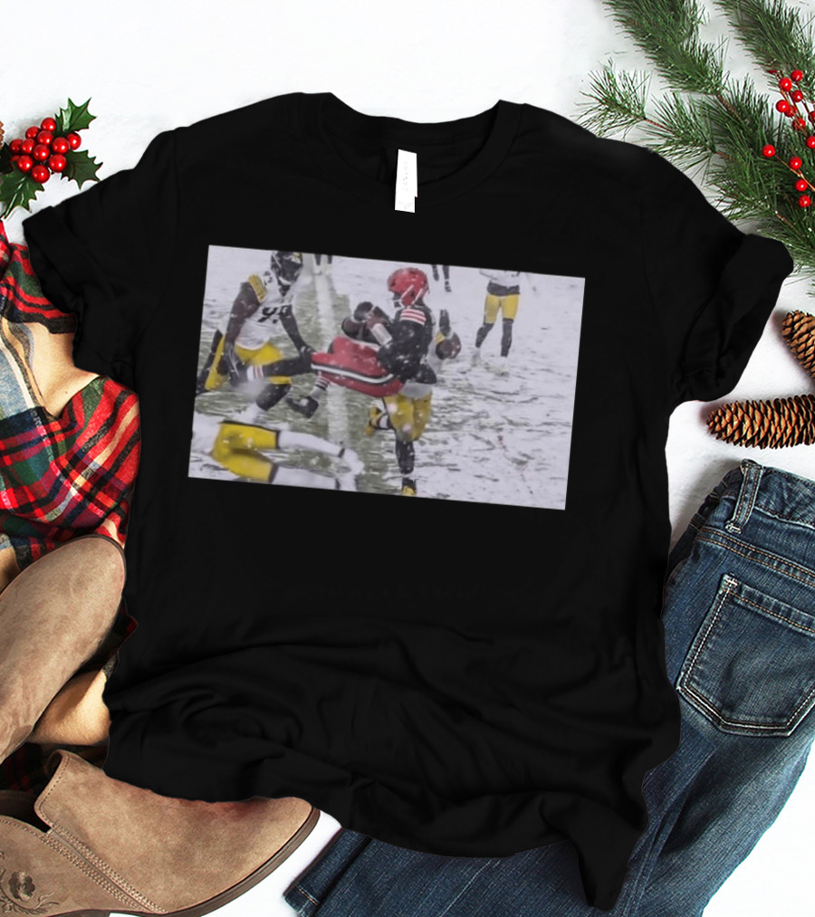 Jameis Winston Cleveland Browns Snow Game Touchdown Action T-Shirt