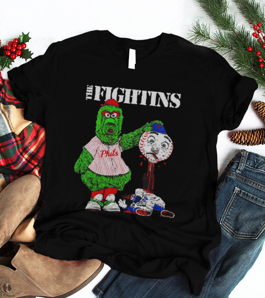 The Fightins Phillie Phanatic Philadelphia Phillies Holding Mr. Met T-Shirt