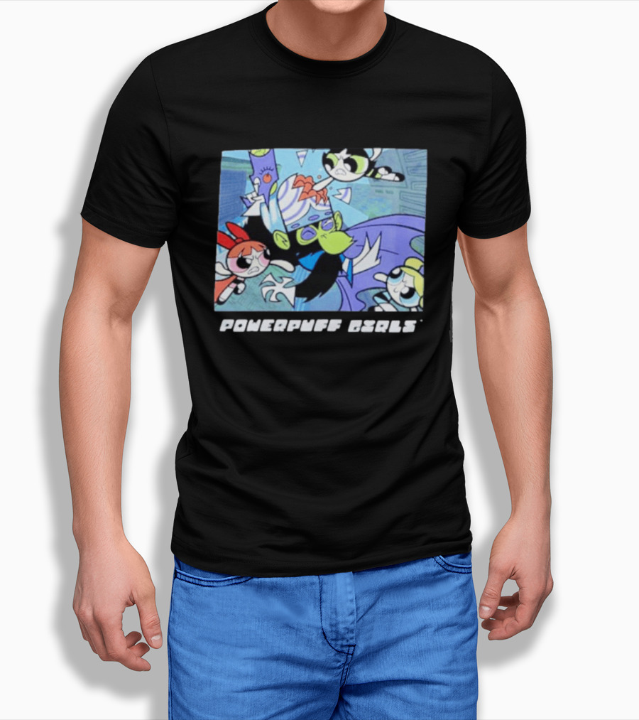 Powerpuff Girls Mojo Jojo Battle Scene Panel T-Shirt