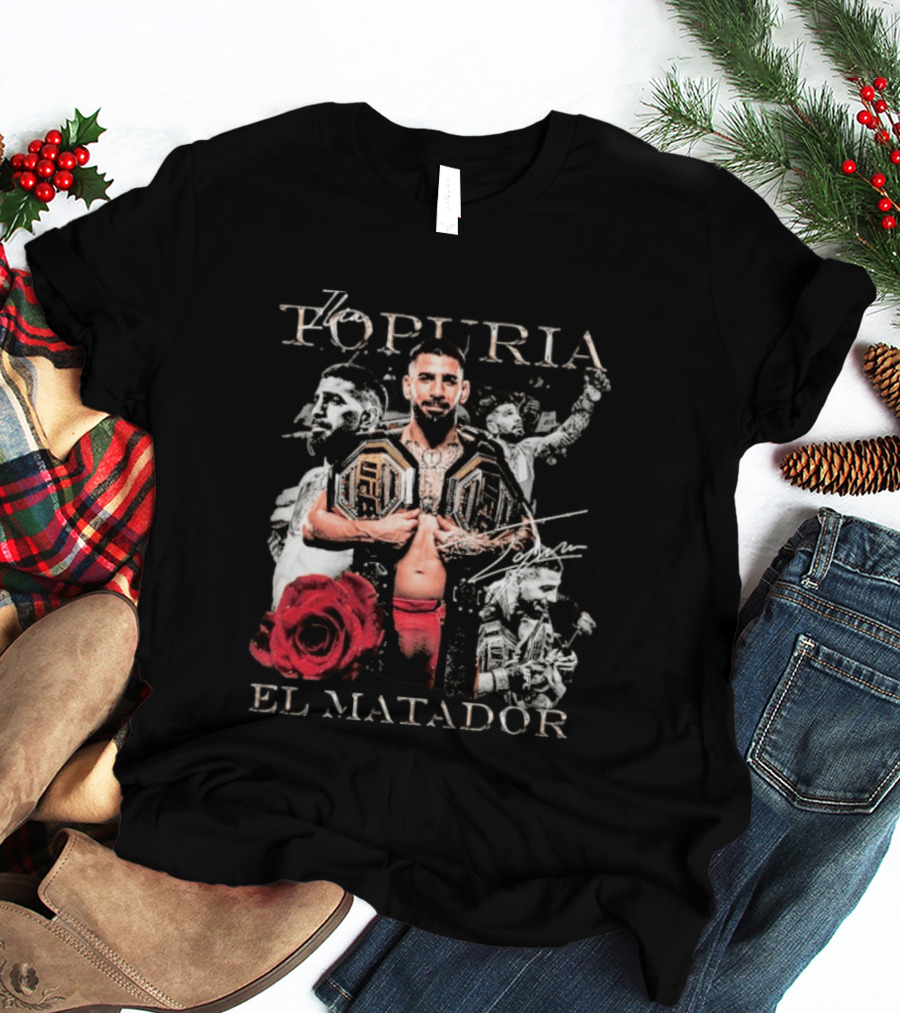 Topuria El Matador Ilia UFC Fighter With Championship Belt Concept T-Shirt