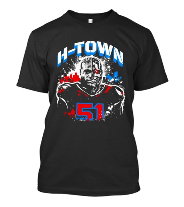 Will Anderson Jr. Number 51 Houston Texans H Town Skyline T-Shirt