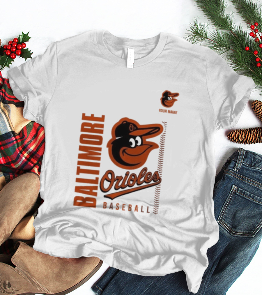 Baltimore Orioles Baseball Team Logo With Mascot Bird T-Shirt