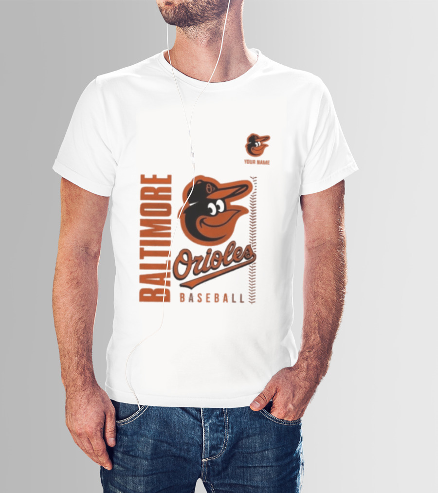 Baltimore Orioles Baseball Team Logo With Mascot Bird T-Shirt