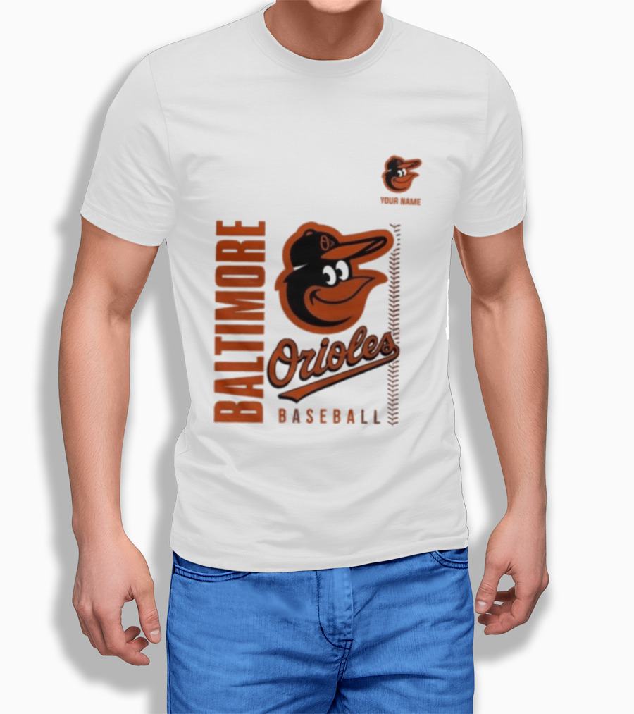 Baltimore Orioles Baseball Team Logo With Mascot Bird T-Shirt