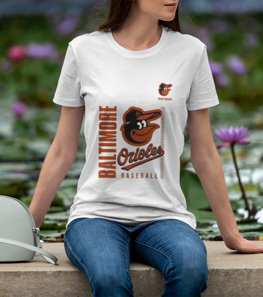 Baltimore Orioles Baseball Team Logo With Mascot Bird T-Shirt
