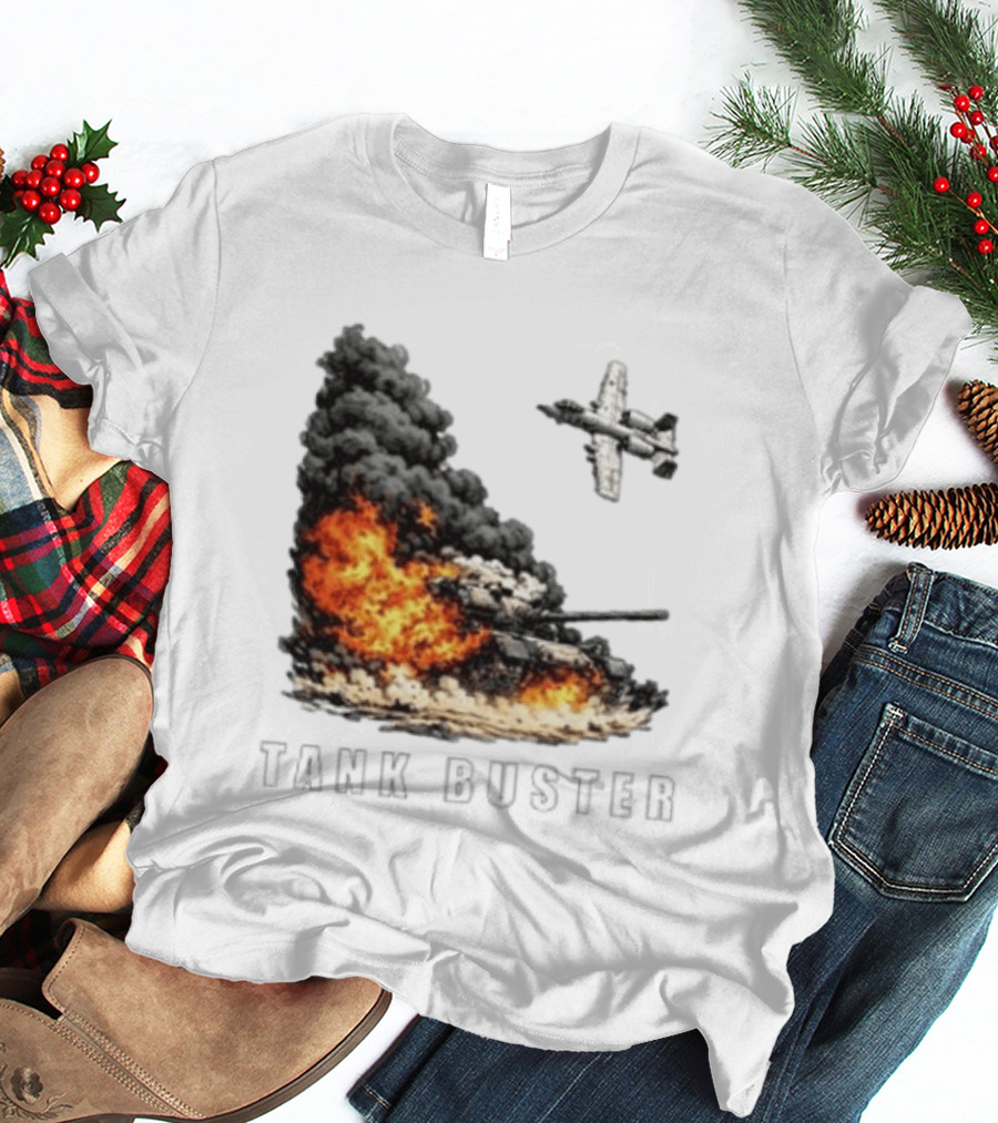 Tank Buster Explosion Fighter Plane Attack T-Shirt