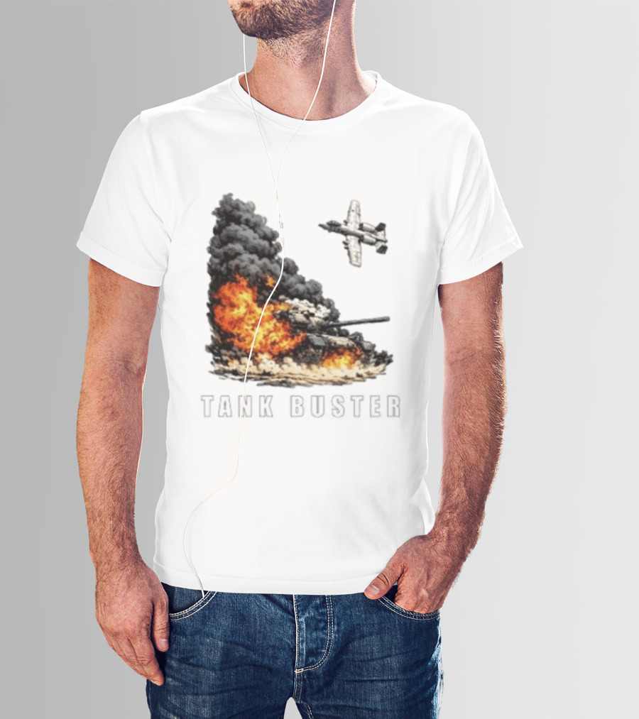 Tank Buster Explosion Fighter Plane Attack T-Shirt