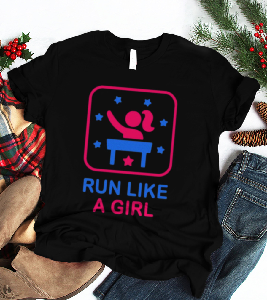 Run Like A Girl Happy Women's History Month Empowerment Stars T-Shirt