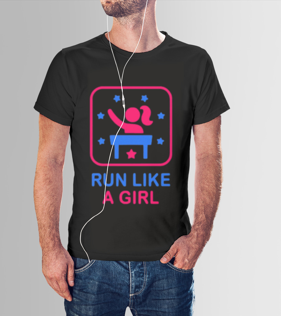 Run Like A Girl Happy Women's History Month Empowerment Stars T-Shirt