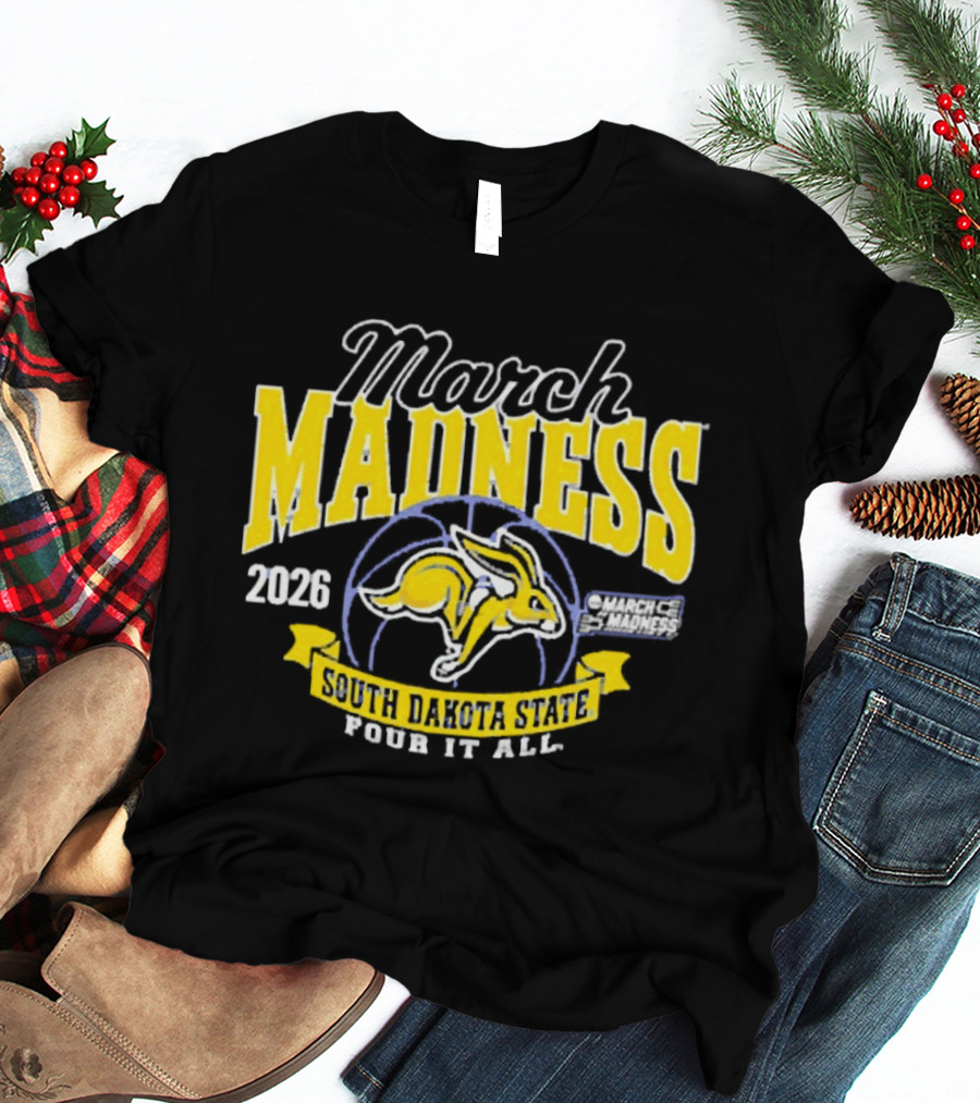 South Dakota State 2026 Jackrabbits March Madness Four It All T-Shirt