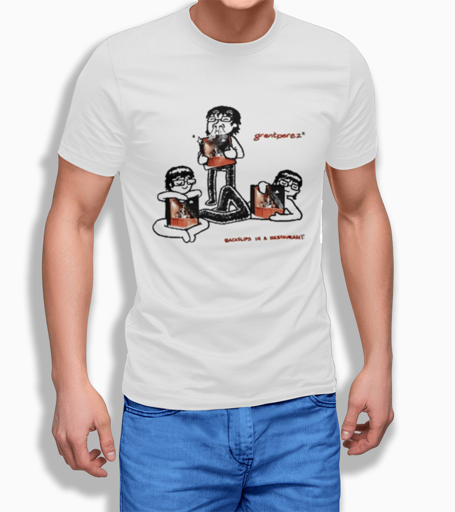 Backflips In A Restaurant Tour Grantperez Sketch T-Shirt