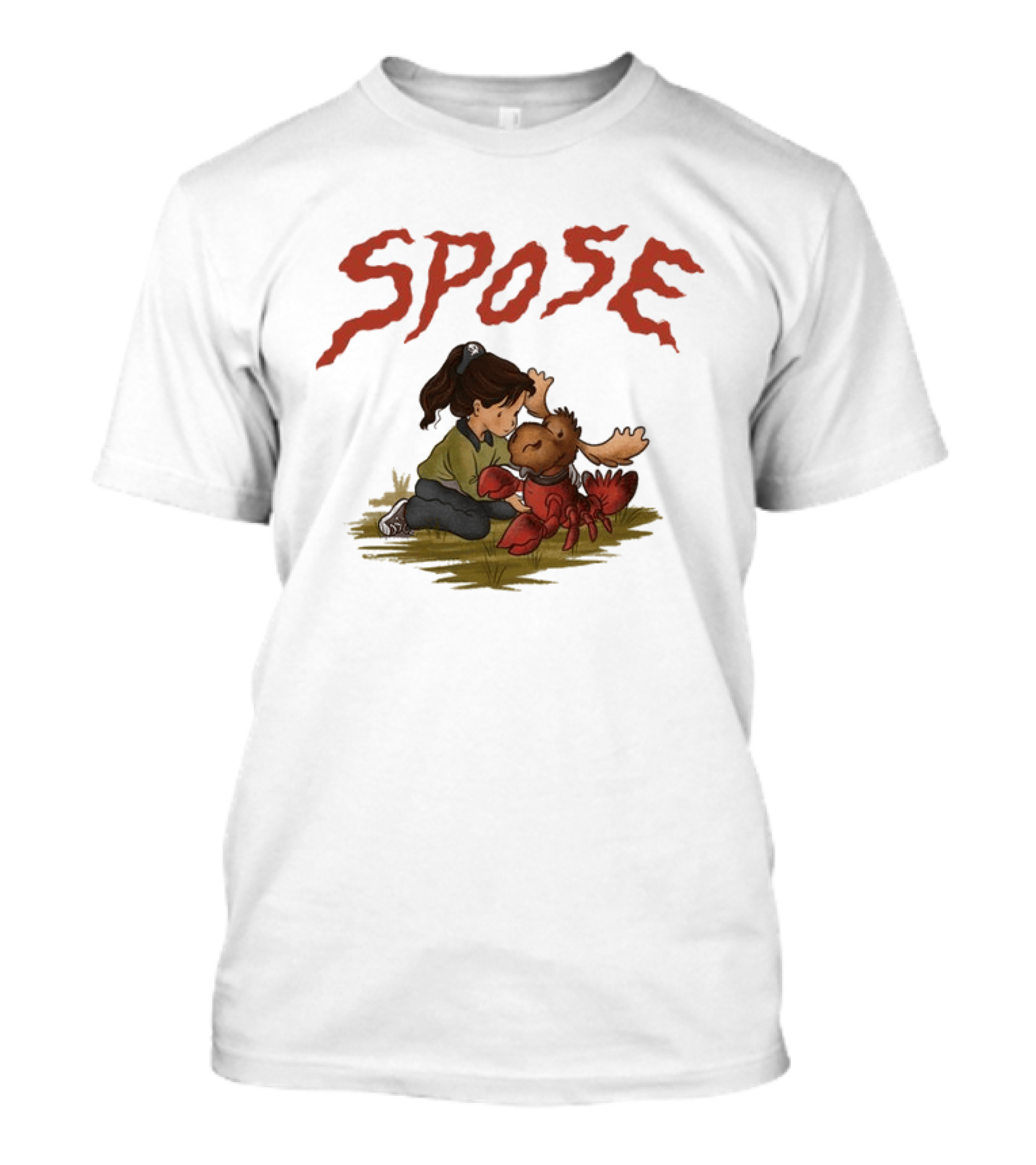 Spose Moose Lobster Ringer Child Petting Hybrid T-Shirt