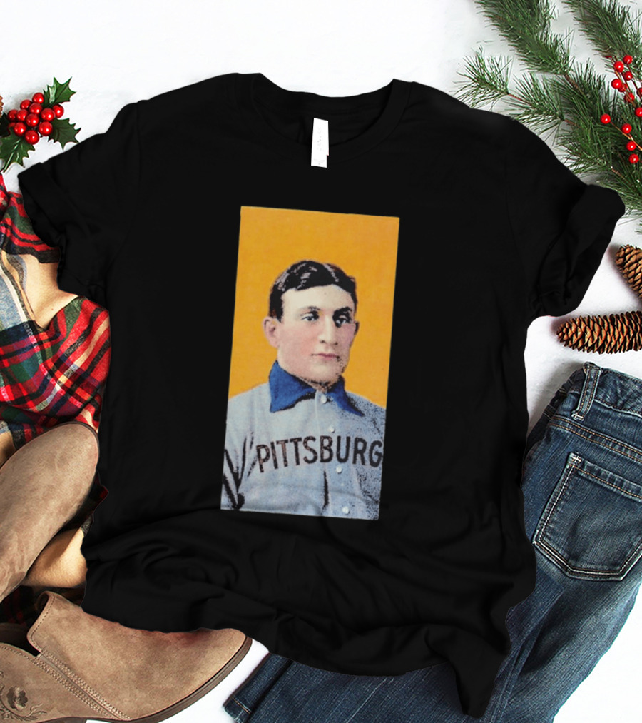 Pittsburgh Vintage Honus Wagner Baseball Player Card T-Shirt