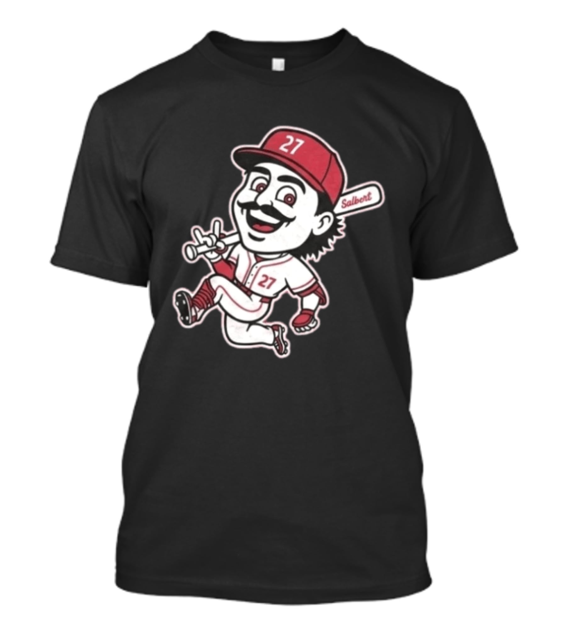 Sal Stewart Cartoon Baseball Character Number 27 Salbert T-Shirt