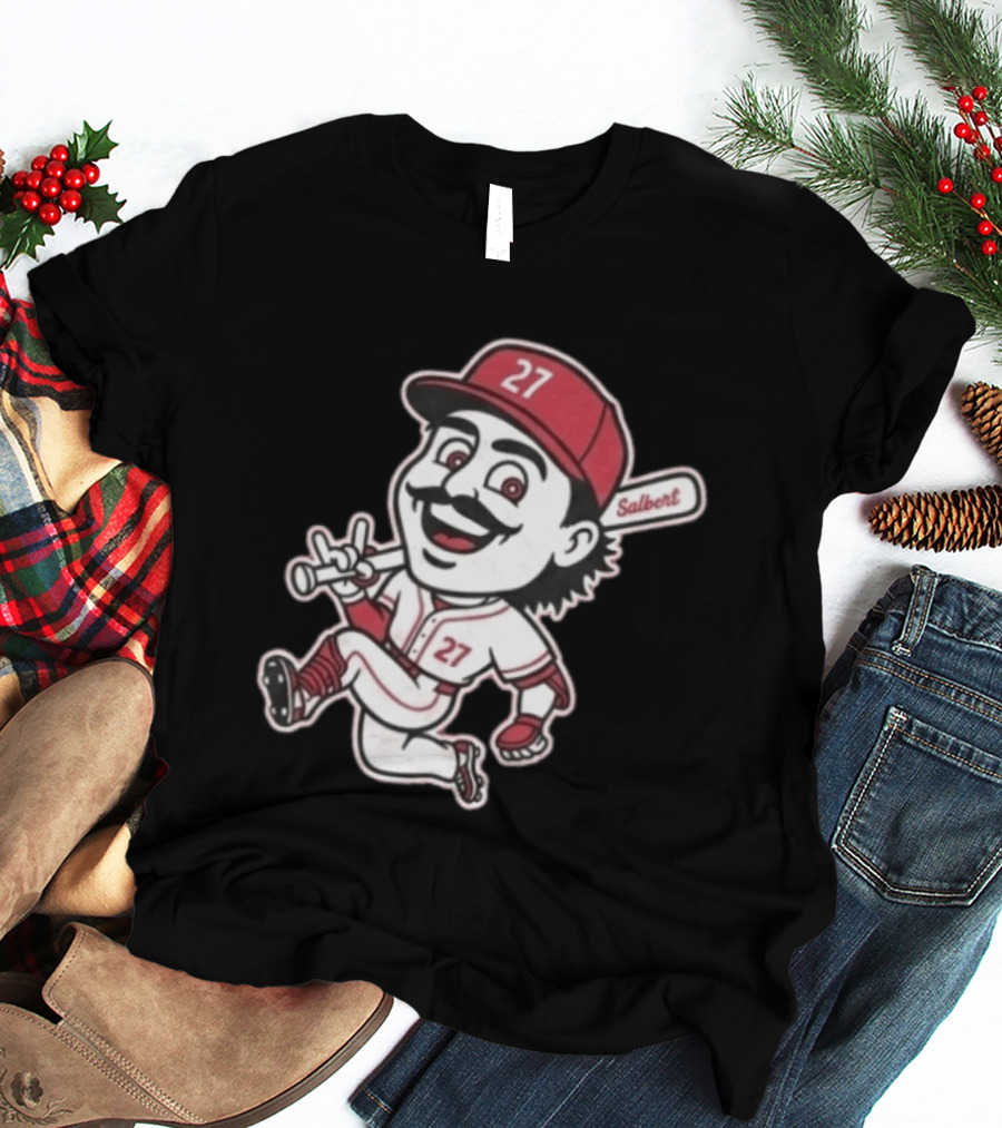 Sal Stewart Cartoon Baseball Character Number 27 Salbert T-Shirt