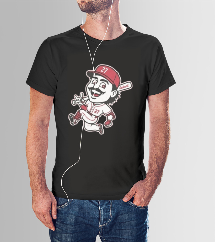 Sal Stewart Cartoon Baseball Character Number 27 Salbert T-Shirt