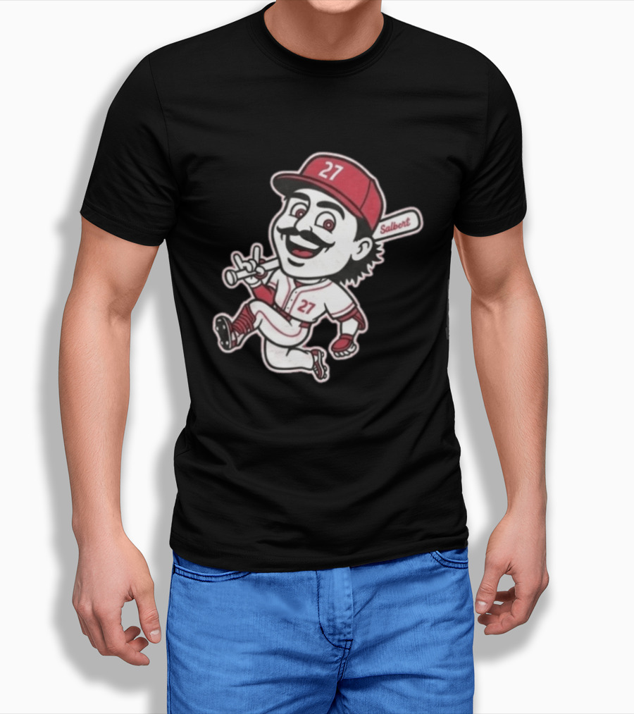 Sal Stewart Cartoon Baseball Character Number 27 Salbert T-Shirt